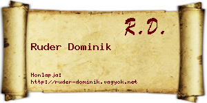 Ruder Dominik névjegykártya